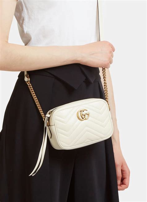 super mini gucci marmont white|Gucci Marmont mini shoulder bag.